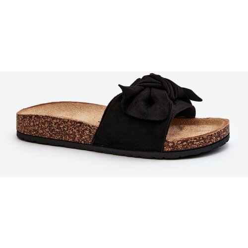 Kesi Women's slippers with bow, black Ezephira Slike