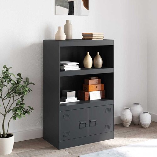  Komoda antracit 67 x 39 x 107 cm čelična Slike