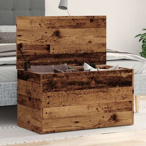vidaXL Skrinja za shranjevanje starinski les 84x42x46 cm inž. les Cene