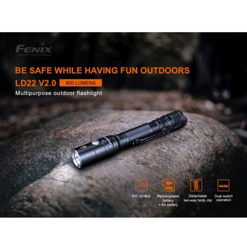 Fenix Light LD22 V2.0 LED džepna svjetiljka Li-ionskI akumulatori ili na baterije 800 lm 96 g Slike