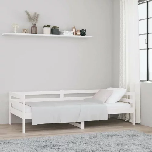  Dnevna postelja bela 90x190 cm trdna borovina, (20684200)