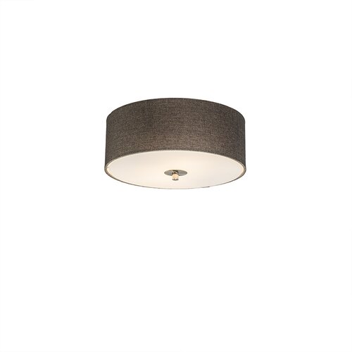 QAZQA Država stropna svetilka taupe 30 cm - boben juta Cene