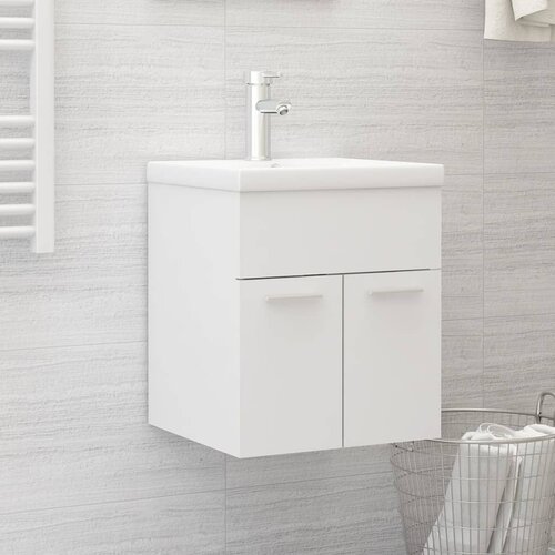 vidaXL Omarica za umivalnik bela 41x38,5x46 cm iverna plošča, (20579990) Cene
