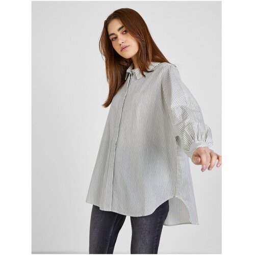 Vero Moda Green-white ladies striped oversize shirt Adia - Ladies Slike