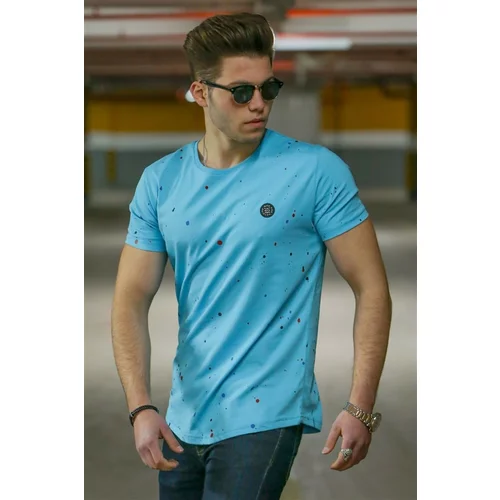 Madmext Spray Pattern Blue Men's T-Shirt 4505
