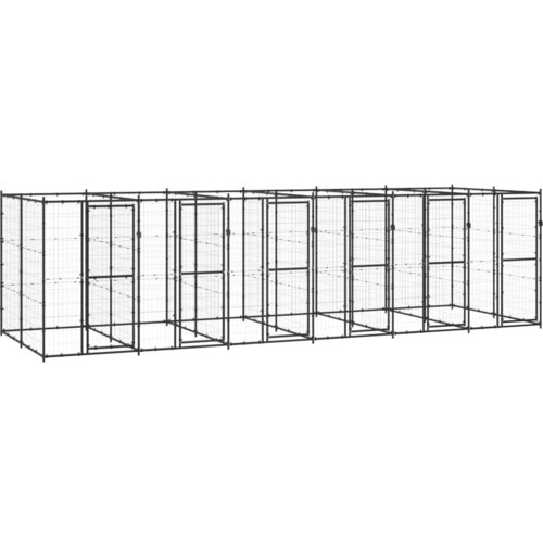 VidaXL Zunanji pasji boks jeklo 14,52 m&amp;sup2; Slike