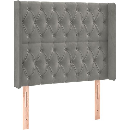 Maison Chic vzglavna omarica - nočna omarica - posteljna omarica z u&amp;scaron;esi svetlo sivo 93x16x118/128 cm žamet, (21708908) Slike