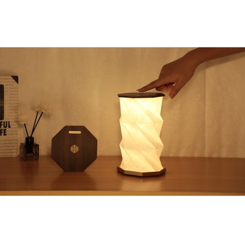 Gingko Rjava LED namizna svetilka (vi&amp;scaron;ina 18 cm) Twist Hexagon &amp;ndash; Slike