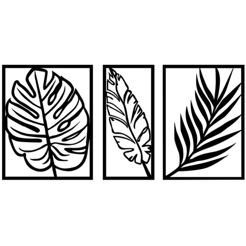 Wallity Kovinska stenska dekoracija 80x38 cm Leaf – Wallity Cene