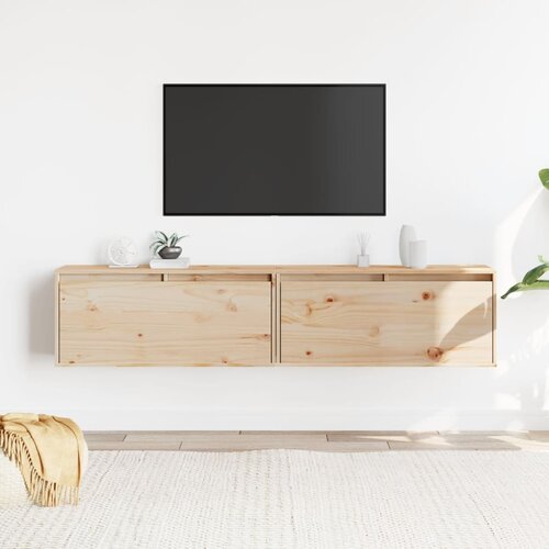  Zidni ormarići 2 kom 80 x 30 x 35 cm od masivne borovine Slike