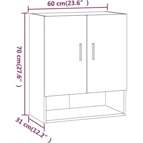  stenska omarica betonsko siva 60x31x70 cm konstruiran les, (20716421) Slike
