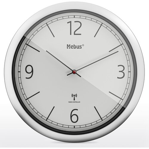 Mebus 19810 radio wall clock grey/silver Slike