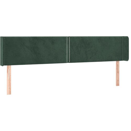 Maison Chic posteljno vzglavje - vzglavna omarica - nočna omarica z u&amp;scaron;esi temno zeleno 183x16x78/88 cm žamet, (21708768) Slike