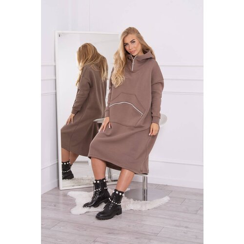Kesi Insulated mocha hooded dress Slike