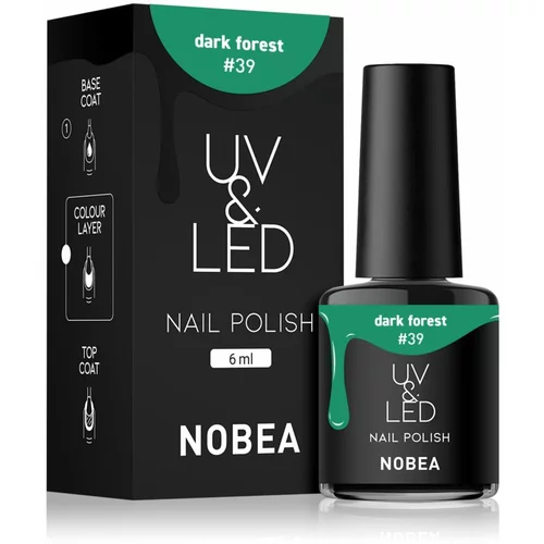 NOBEA UV & LED Nail Polish gel lak za nokte s korištenjem UV/LED lampe sjajni nijansa Dark forest #39 6 ml
