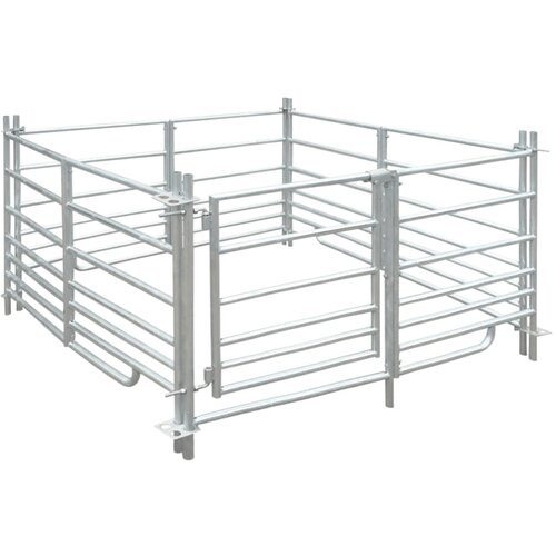 VidaXL Ovčarnik s četiri panela od galvaniziranog čelika 137 x 137 x 92 cm Slike