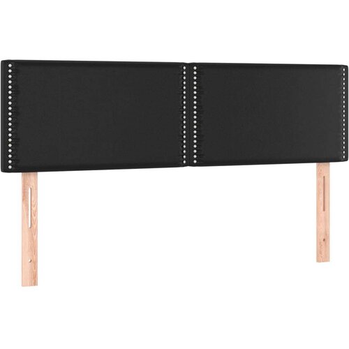  Uzglavlja 2 kom crna 72 x 5 x 78/88 cm od umjetne kože Slike