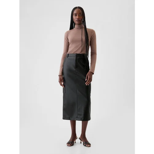 GAP Faux leather midi skirt Utility - Women's