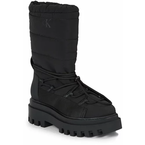Calvin Klein Jeans Škornji za sneg Flatform Snow Boot Nylon Wn YW0YW01146 Triple Black 0GT
