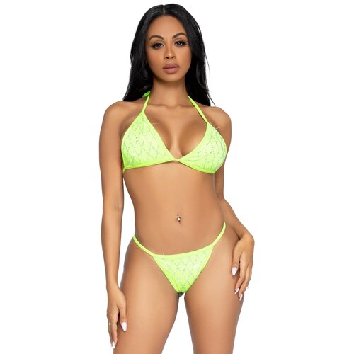 Leg Avenue Domino Bikini Set Lime L Cene