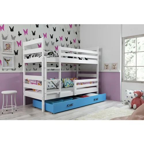 BestBed KREVET NA KAT ERYK S LADICOM 200X90 (VIE BOJA) - BIJELA-plava