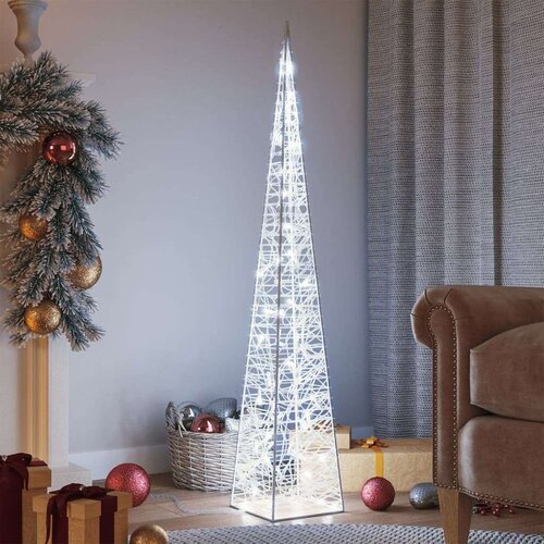 vidaXL Akrilni ukrasni stožac s LED svjetlima hladni bijeli 120 cm Cene