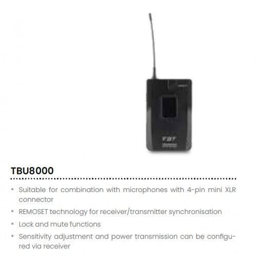 FBT TBU8000 UHF PLL BODY-PACK TRANSMITTER 614~650Mhz - predajnik Cijene