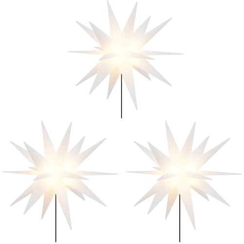  Božićna svjetla sa &amp;scaron;iljcima 3 kom LED sklopiva bijele 35 cm Slike