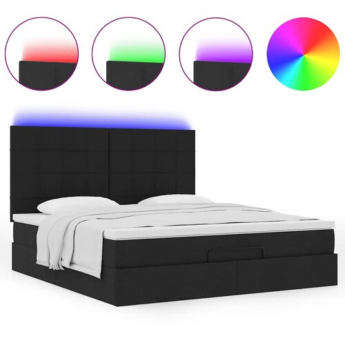 vidaXL Otomanski krevet s madracem i LED crni 160x200cm tkanine Cijene