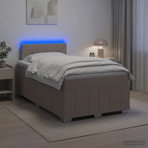  Boxspring krevet s madracem Sivosmeđa 120 x 190 cm Tkanina Cijene