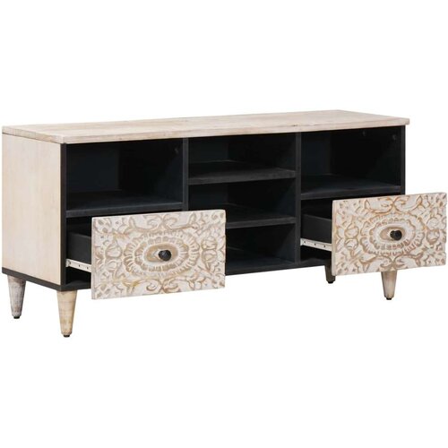 ormar s ladicama Bijelo 100 x 33 5 x 46 cm Čvrsto drvo manga - Bijelo Slike