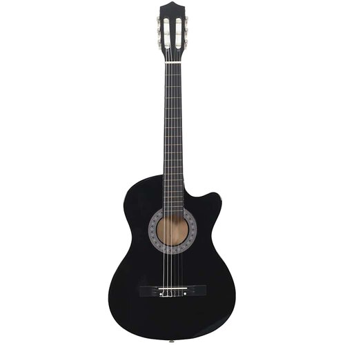  Klasična gitara Western s prorezom i 6 žica crna 38 &amp;quot; Slike