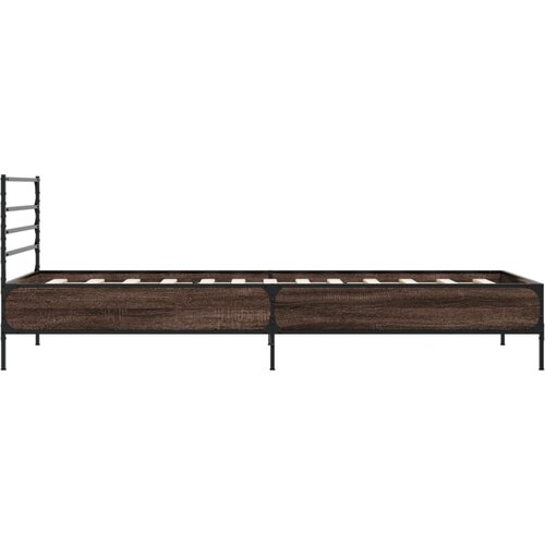  Okvir za krevet smeđi hrast 90x200 cm konstruirano drvo i metal Slike