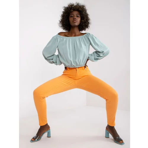 Fashion Hunters Bright orange denim pants from Marites low rise