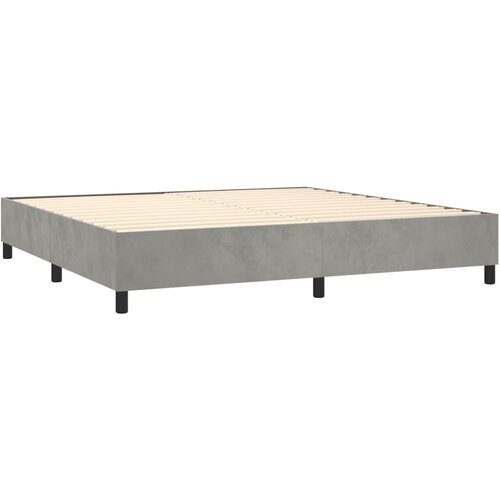  box spring s madracem LED svjetlosivi 200x200 cm bar&amp;scaron;un Slike
