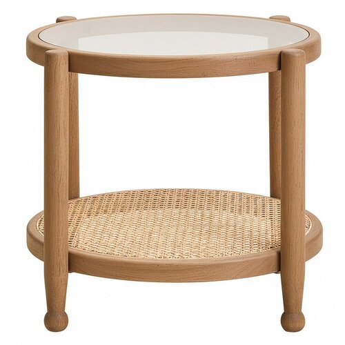 Premier Housewares Okrugao pomoćni stol sa staklenom pločom stola &amp;oslash; 57 cm Cebu &amp;ndash; Slike
