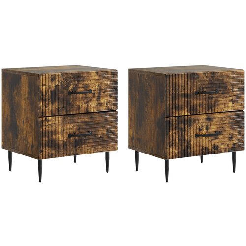  Noćni ormar s ladicama 2 pcs Dimljeni hrast 43 x 34,5 x 47,5 cm Cene