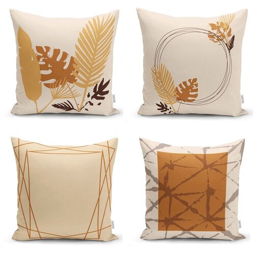 Minimalist Cushion Covers Oranžno-bež prevleke za blazine v kompletu 4 kom 43x43 cm - Minimalist Cushion Covers Slike