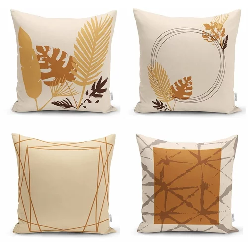 Minimalist Cushion Covers Oranžno-bež prevleke za blazine v kompletu 4 kom 43x43 cm - Minimalist Cushion Covers