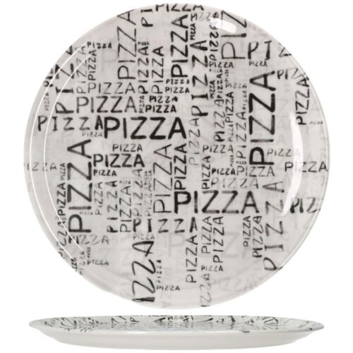 Saturnia Pizza krožnik Napoli / 33cm / White & Black / 6 kos, (21364561) Cene