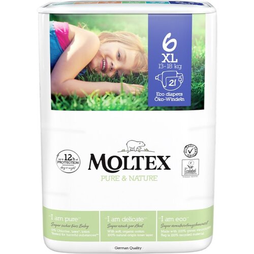 Moltex Pure & Nature XL Size 6 jednokratne EKO pelene 13-18 kg 21 kom Cene