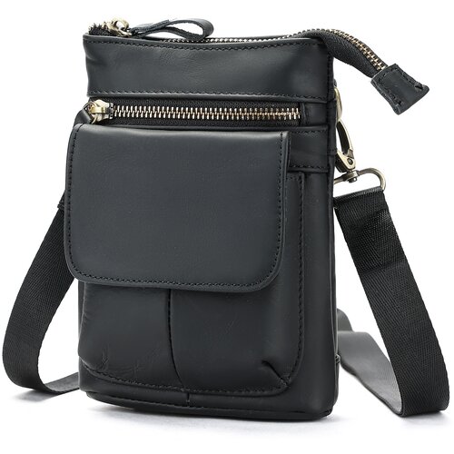 INF Moška usnjena torba za čez ramo Black, (22104826) Cene