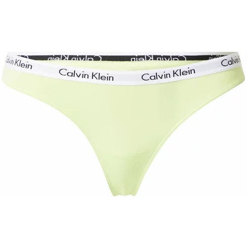 Calvin Klein Underwear Tanga gaćice 'CAROUSEL' svijetlozelena / crna / bijela