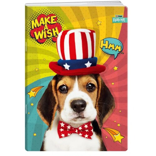 Play premium, sveska sa UV lakom, A4, karo, 60 lista, Fuzzy pets Make a wish Slike