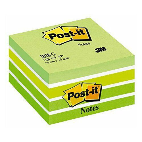 3m Blok samolepilnih lističev 2028-G, 75 x 75 mm, vodno zelena Slike