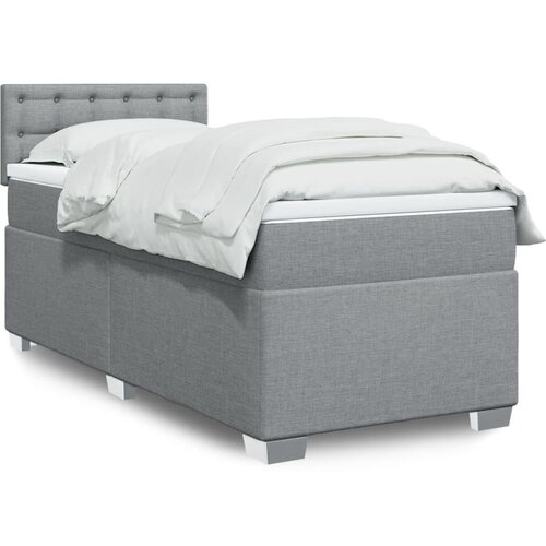 vidaXL Krevet s oprugama i madracem svjetlosivi 100x200 cm od tkanine Cijene