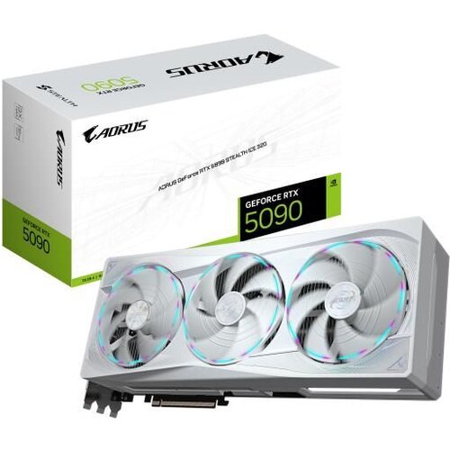 Gigabyte RTX 5090 32GB AORUS Stealth ICE GDDR7 3 Fan Slike
