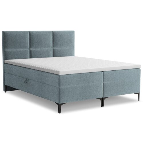 Makamii Svijetlo plavi boxspring krevet s prostorom za odlaganje 180x200 cm Pakalana – Cijene