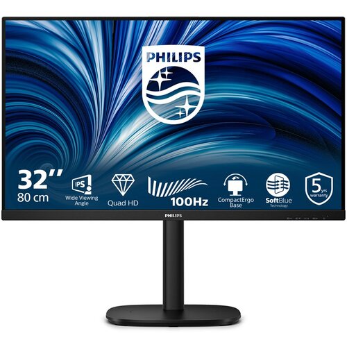 Philips Monitor 80 cm (31,5&amp;quot;) 32B2N3500 2560x1440 100Hz IPS 4ms 2xHDMI DisplayPort 4xUSB3.2 Pivot Zvočniki 3H sRGB113% AdaptiveSync 3000-series, (5000382608) Slike