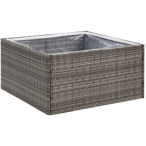 Maison Chic Vrtno cvetlično korito - Cvetlični Lonec sivo 80x80x40 cm poli ratan, (21789323) Slike